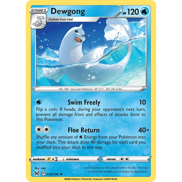 Dewgong - Lost Origin (Rare) [LOR-34] English / Near Mint / Normal