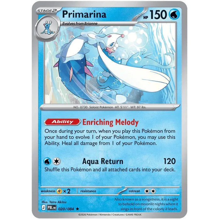 Primarina - Pitch Black (Rare) [PBL-20] English / Near Mint / Normal
