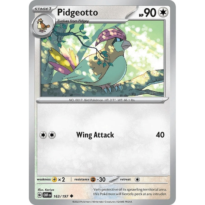 Pidgeotto - Obsidian Flames (Uncommon) [OBF-163] English / Near Mint / Normal