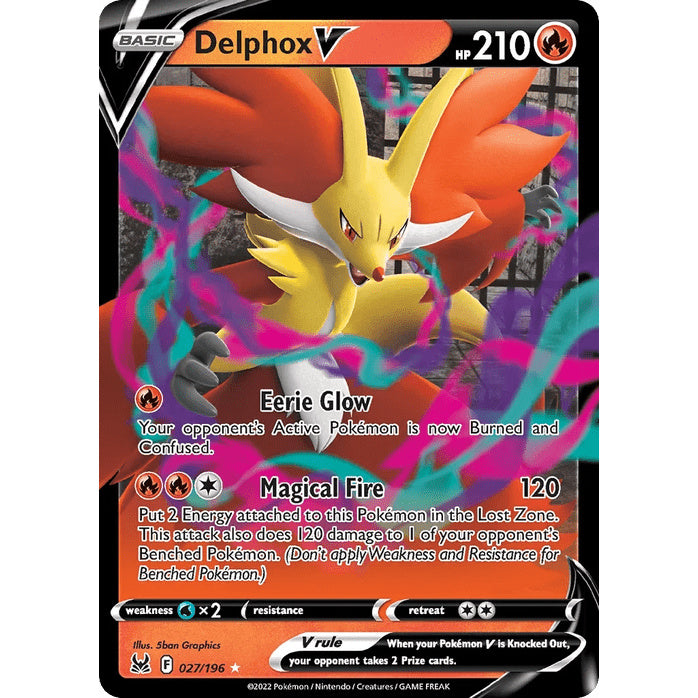 Delphox V - Lost Origin (Rare Holo V) [LOR-27] English / Near Mint / Normal
