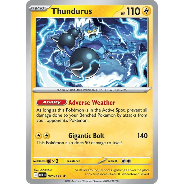 Thundurus - Obsidian Flames (Rare) [OBF-70] English / Near Mint / Normal