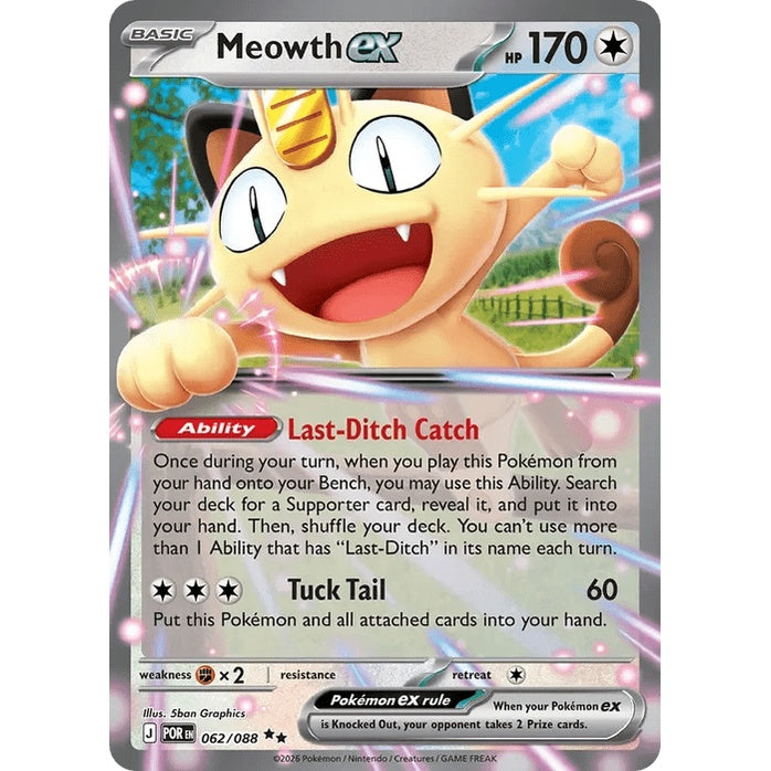 Meowth ex - Perfect Order (Double Rare) [POR-62] English / Near Mint / Normal