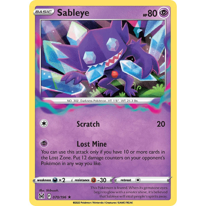 Sableye - Lost Origin (Rare Holo) [LOR-70] English / Near Mint / Normal