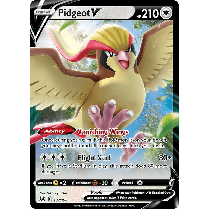 Pidgeot V - Lost Origin (Rare Holo V) [LOR-137] English / Near Mint / Normal