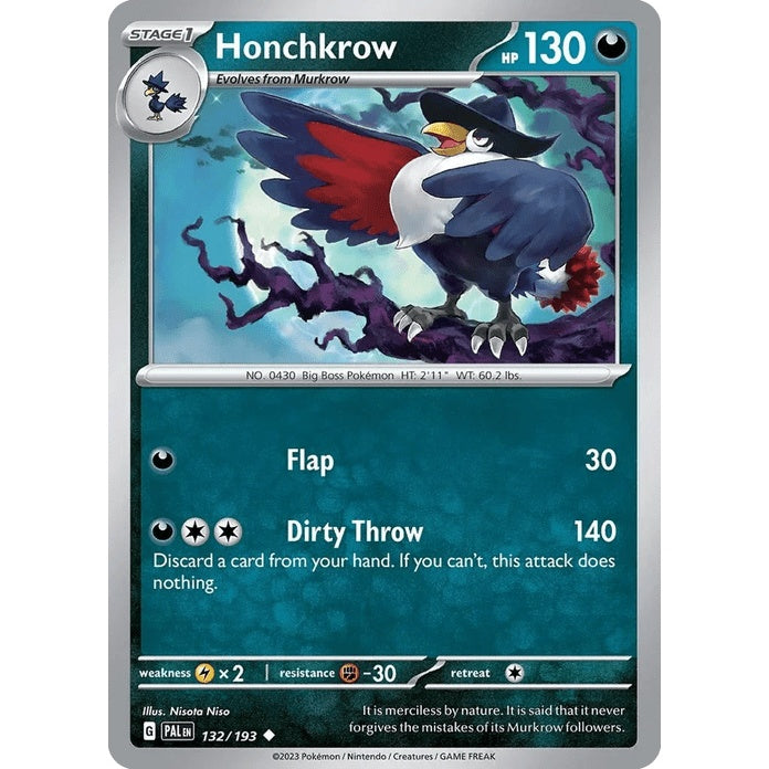 Honchkrow - Paldea Evolved (Uncommon) [PAL-132] English / Near Mint / Normal