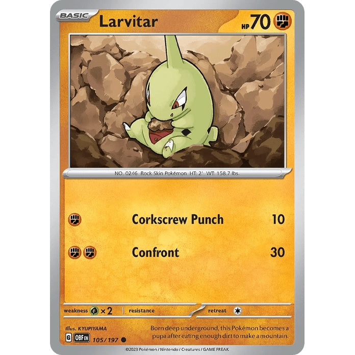 Larvitar - Obsidian Flames (Common) [OBF-105] English / Near Mint / Normal