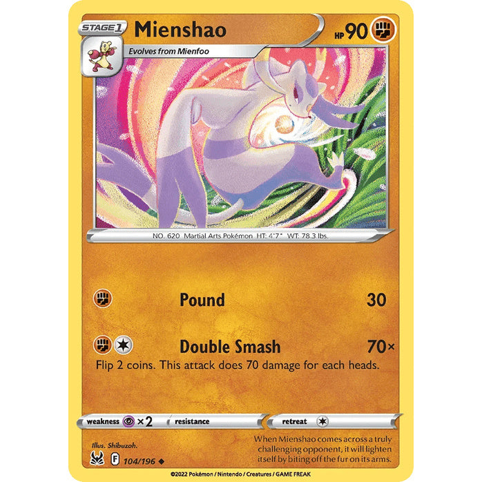 Mienshao - Lost Origin (Uncommon) [LOR-104] English / Near Mint / Normal