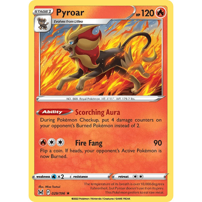 Pyroar - Lost Origin (Rare Holo) [LOR-29] English / Near Mint / Normal