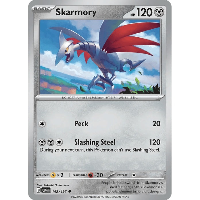 Skarmory - Obsidian Flames (Uncommon) [OBF-142] English / Near Mint / Normal