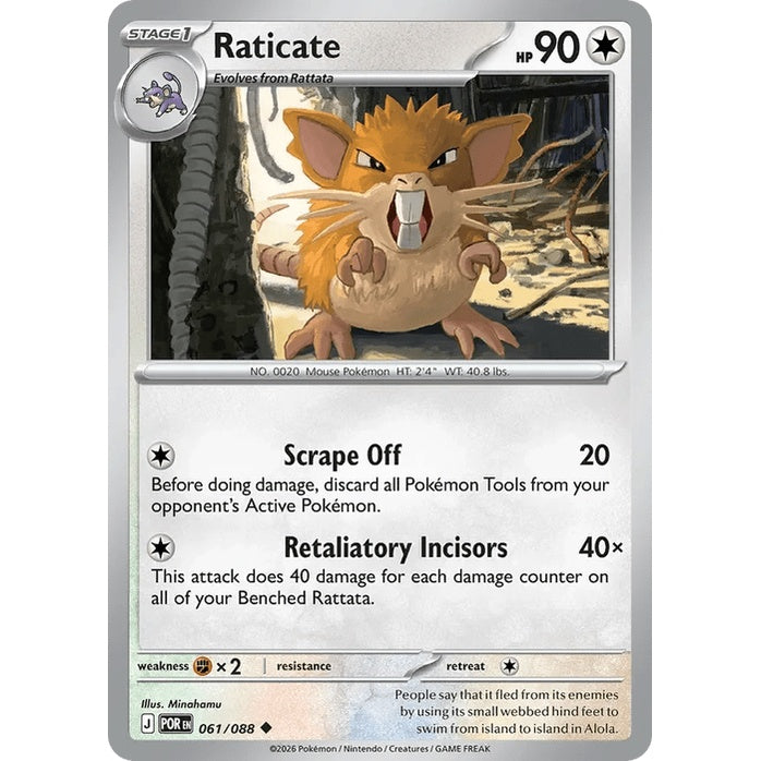 Raticate - Perfect Order (Uncommon) [POR-61] English / Near Mint / Normal