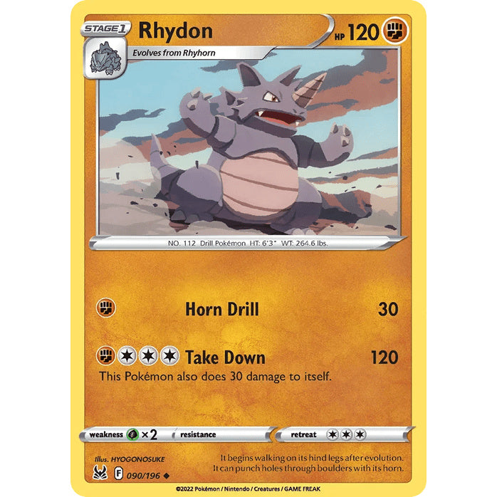 Rhydon - Lost Origin (Uncommon) [LOR-90] English / Near Mint / Normal