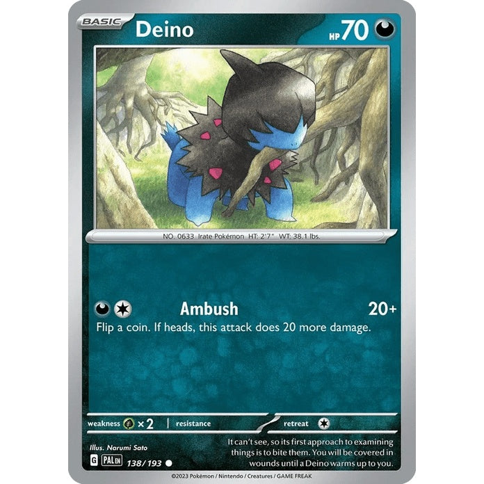 Deino - Paldea Evolved (Common) [PAL-138] English / Near Mint / Normal