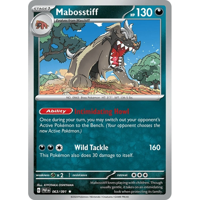 Mabosstiff - Paldean Fates (Rare) [PAF-63] English / Near Mint / Normal