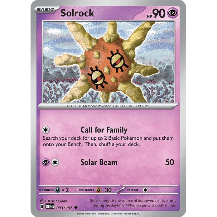 Solrock - Obsidian Flames (Uncommon) [OBF-93] English / Near Mint / Normal