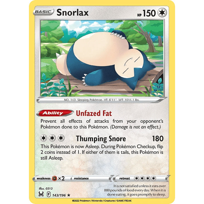 Snorlax - Lost Origin (Rare Holo) [LOR-143] English / Near Mint / Normal
