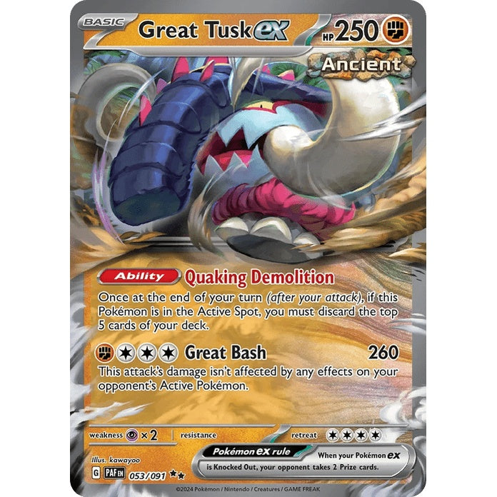 Great Tusk ex - Paldean Fates (Double Rare) [PAF-53] English / Near Mint / Normal