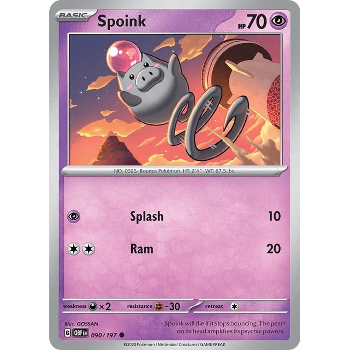 Spoink - Obsidian Flames (Common) [OBF-90] English / Near Mint / Normal
