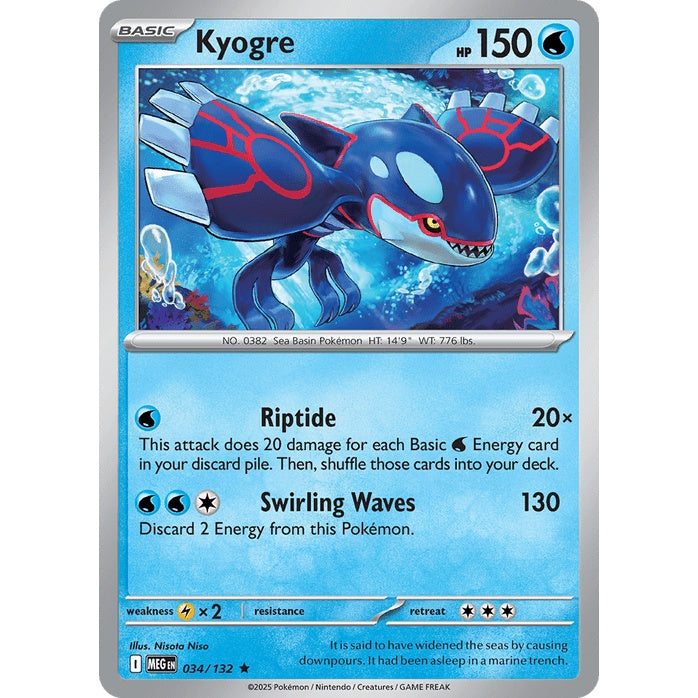 Kyogre - Mega Evolution (Rare) [MEG-34] English / Near Mint / Normal