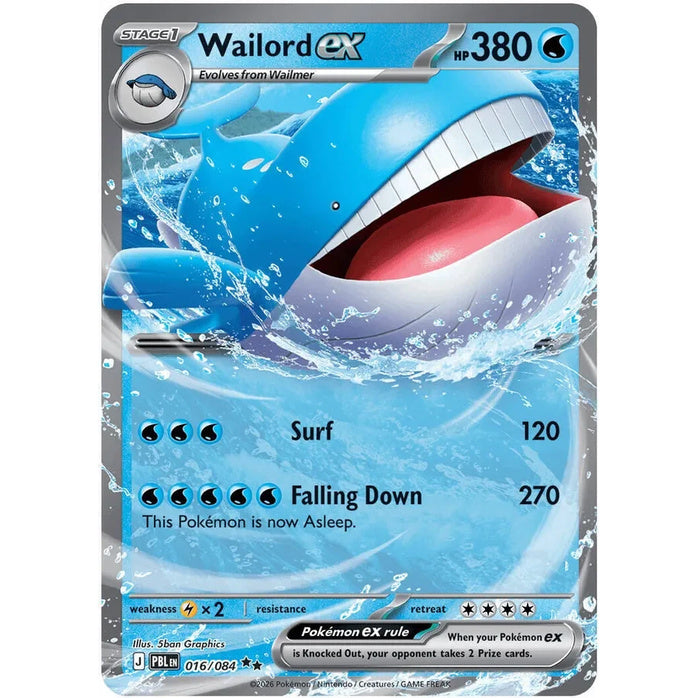 Wailord ex - Pitch Black (Double Rare) [PBL-16] English / Near Mint / Normal
