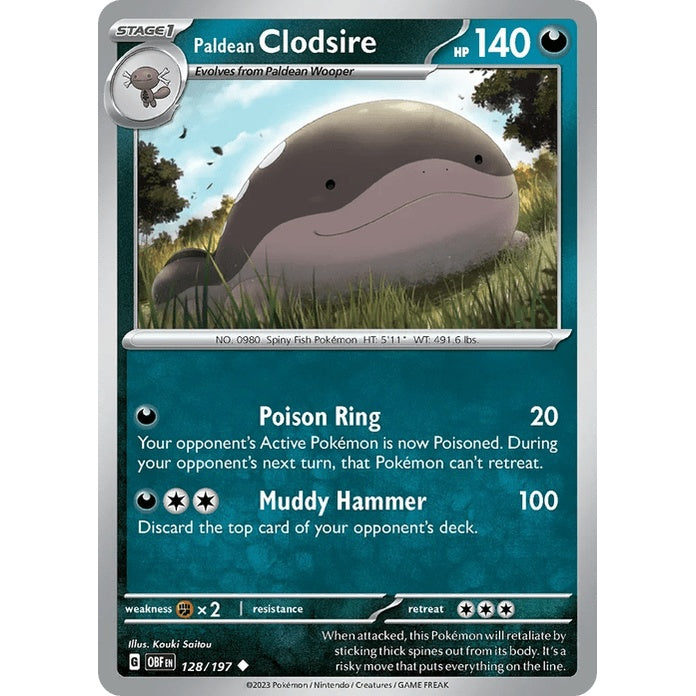 Paldean Clodsire - Obsidian Flames (Uncommon) [OBF-128] English / Near Mint / Normal