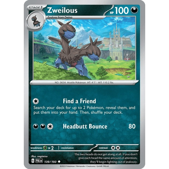 Zweilous - Paldea Evolved (Uncommon) [PAL-139] English / Near Mint / Normal