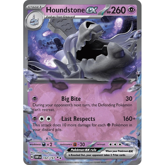 Houndstone ex - Obsidian Flames (Double Rare) [OBF-102] English / Near Mint / Normal