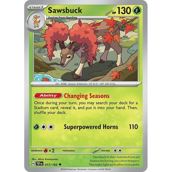 Sawsbuck - Temporal Forces (Uncommon) [TEF-17] English / Near Mint / Normal