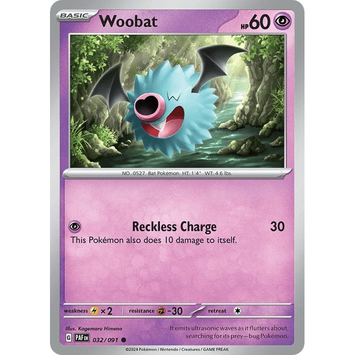 Woobat - Paldean Fates (Common) [PAF-32] English / Near Mint / Normal