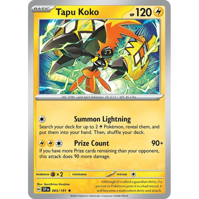 Tapu Koko - Surging Sparks (Rare) [SSP-65] English / Near Mint / Normal