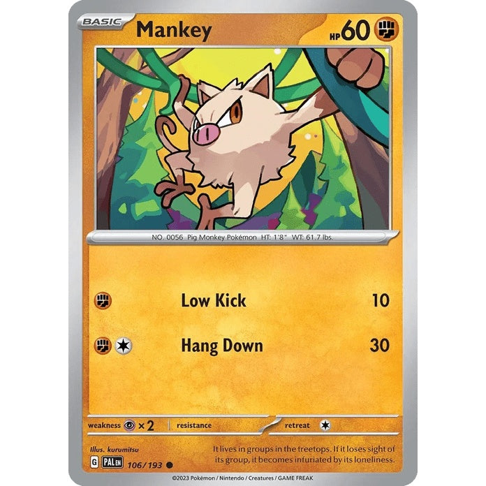 Mankey - Paldea Evolved (Common) [PAL-106] English / Near Mint / Normal