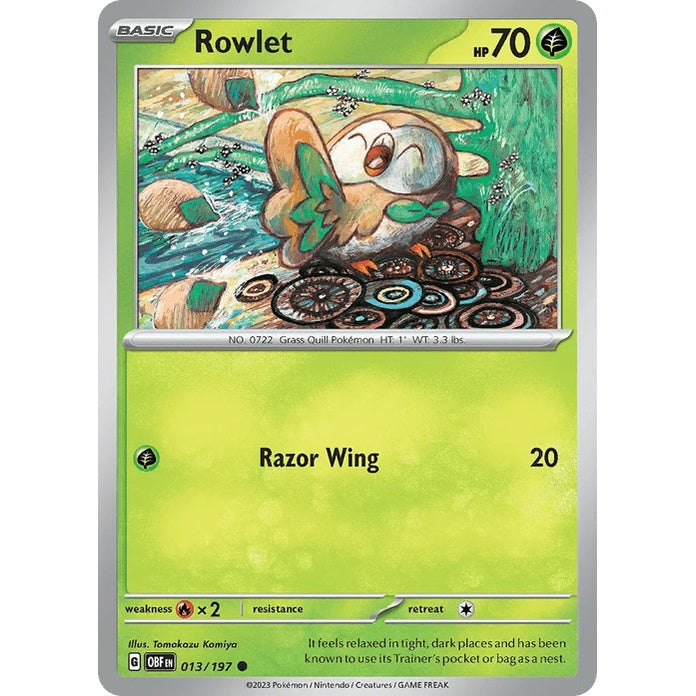 Rowlet - Obsidian Flames (Common) [OBF-13] English / Near Mint / Normal