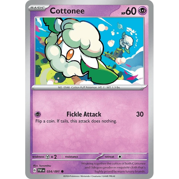 Cottonee - Paldean Fates (Common) [PAF-34] English / Near Mint / Normal