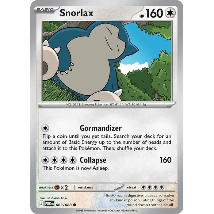 Snorlax - Perfect Order (Common) [POR-63] English / Near Mint / Normal