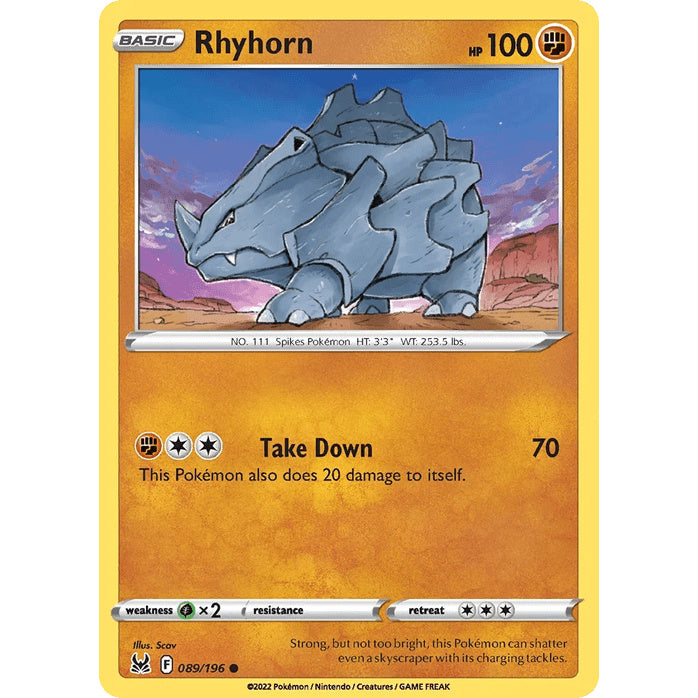 Rhyhorn - Lost Origin (Common) [LOR-89] English / Near Mint / Normal