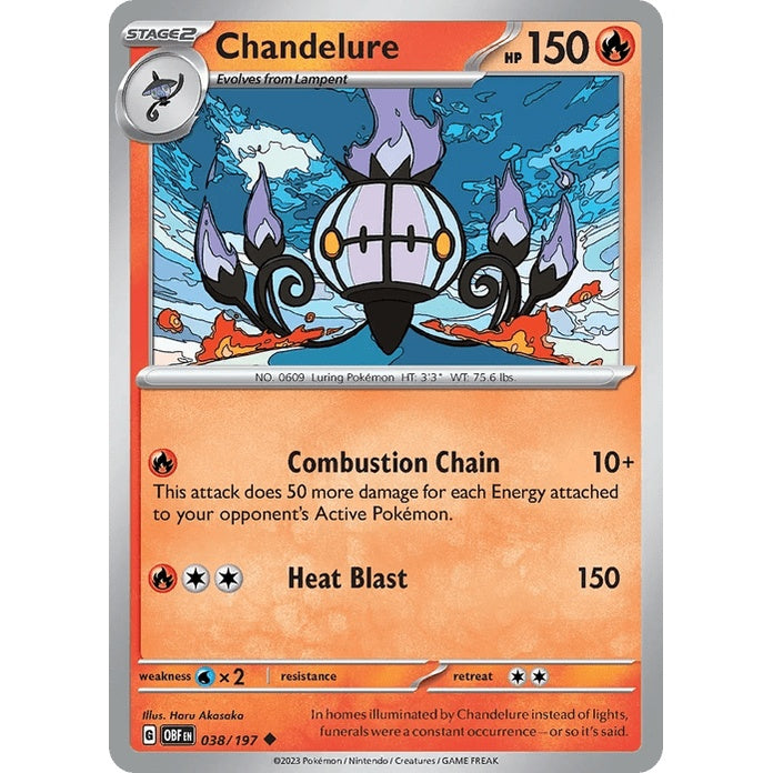 Chandelure - Obsidian Flames (Uncommon) [OBF-38] English / Near Mint / Normal