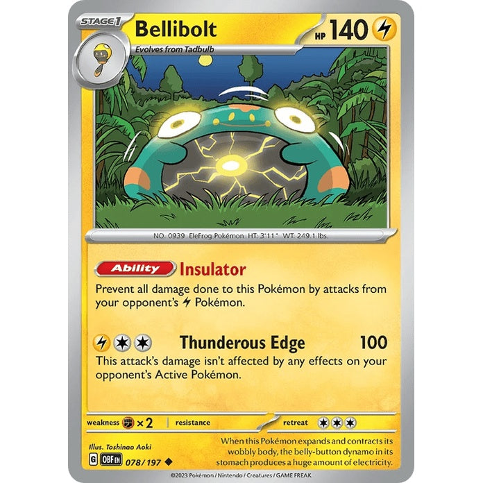 Bellibolt - Obsidian Flames (Uncommon) [OBF-78] English / Near Mint / Normal