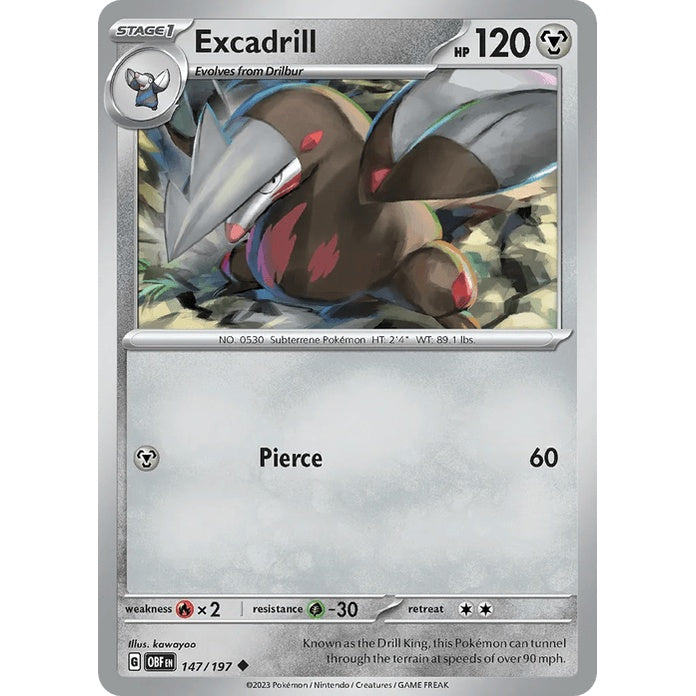 Excadrill - Obsidian Flames (Uncommon) [OBF-147] English / Near Mint / Normal