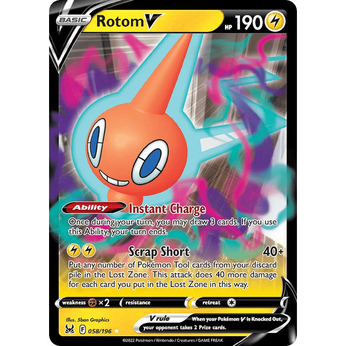Rotom V - Lost Origin (Rare Holo V) [LOR-58] English / Near Mint / Normal