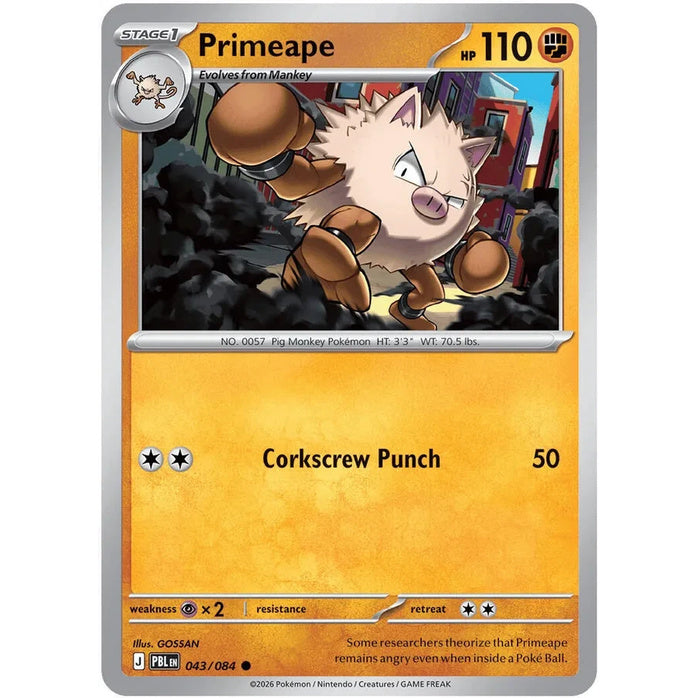 Primeape - Pitch Black (Common) [PBL-43] English / Near Mint / Normal