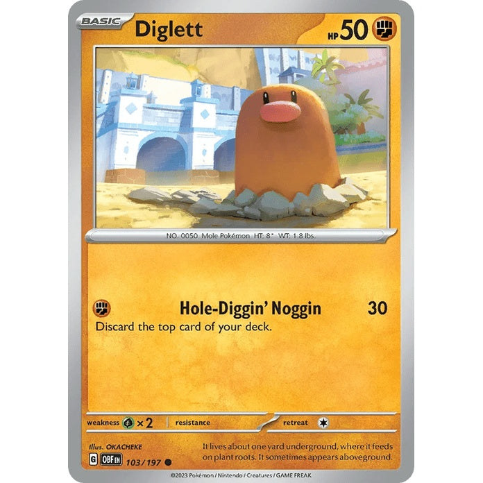 Diglett - Obsidian Flames (Common) [OBF-103] English / Near Mint / Normal