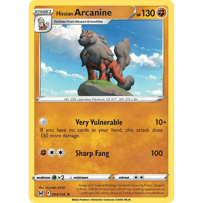 Hisuian Arcanine - Lost Origin (Rare Holo) [LOR-84] English / Near Mint / Normal