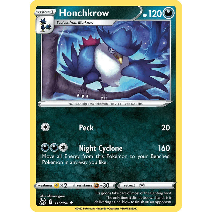 Honchkrow - Lost Origin (Rare) [LOR-115] English / Near Mint / Normal