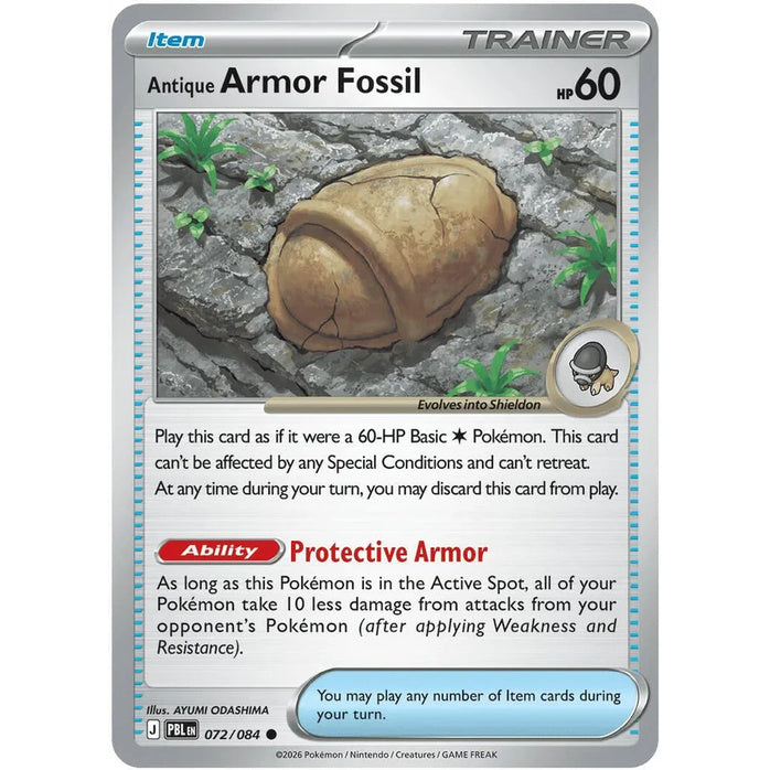 Antique Armor Fossil - Pitch Black (Common) [PBL-72] English / Near Mint / Normal