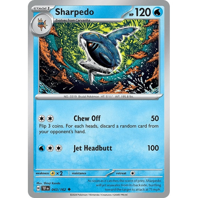 Sharpedo - Temporal Forces (Uncommon) [TEF-43] English / Near Mint / Normal