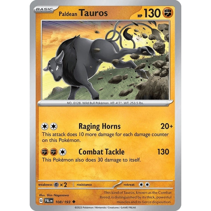 Paldean Tauros - Paldea Evolved (Uncommon) [PAL-108] English / Near Mint / Normal