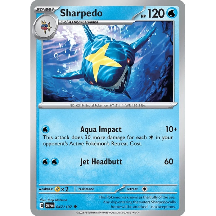 Sharpedo - Obsidian Flames (Uncommon) [OBF-47] English / Near Mint / Normal