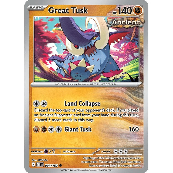 Great Tusk - Temporal Forces (Uncommon) [TEF-97] English / Near Mint / Normal