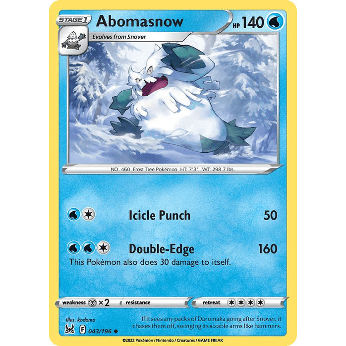 Abomasnow - Lost Origin (Uncommon) [LOR-43] English / Near Mint / Normal
