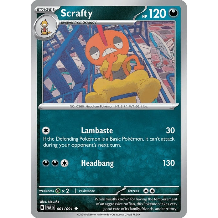 Scrafty - Paldean Fates (Uncommon) [PAF-61] English / Near Mint / Normal