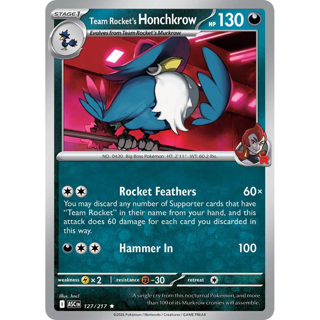 Team Rocket's Honchkrow 127/217 [Team Rocket pattern] - Ascended Heroes